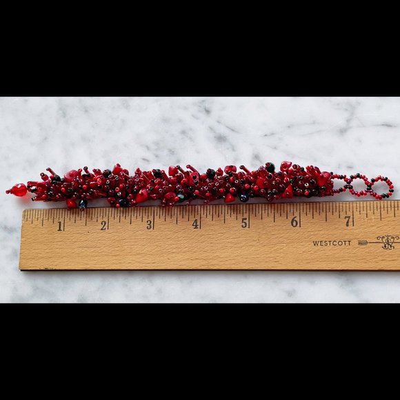 Two Red Beaded Bracelets, Each Very Different But Great Together! - Picture 11 of 11